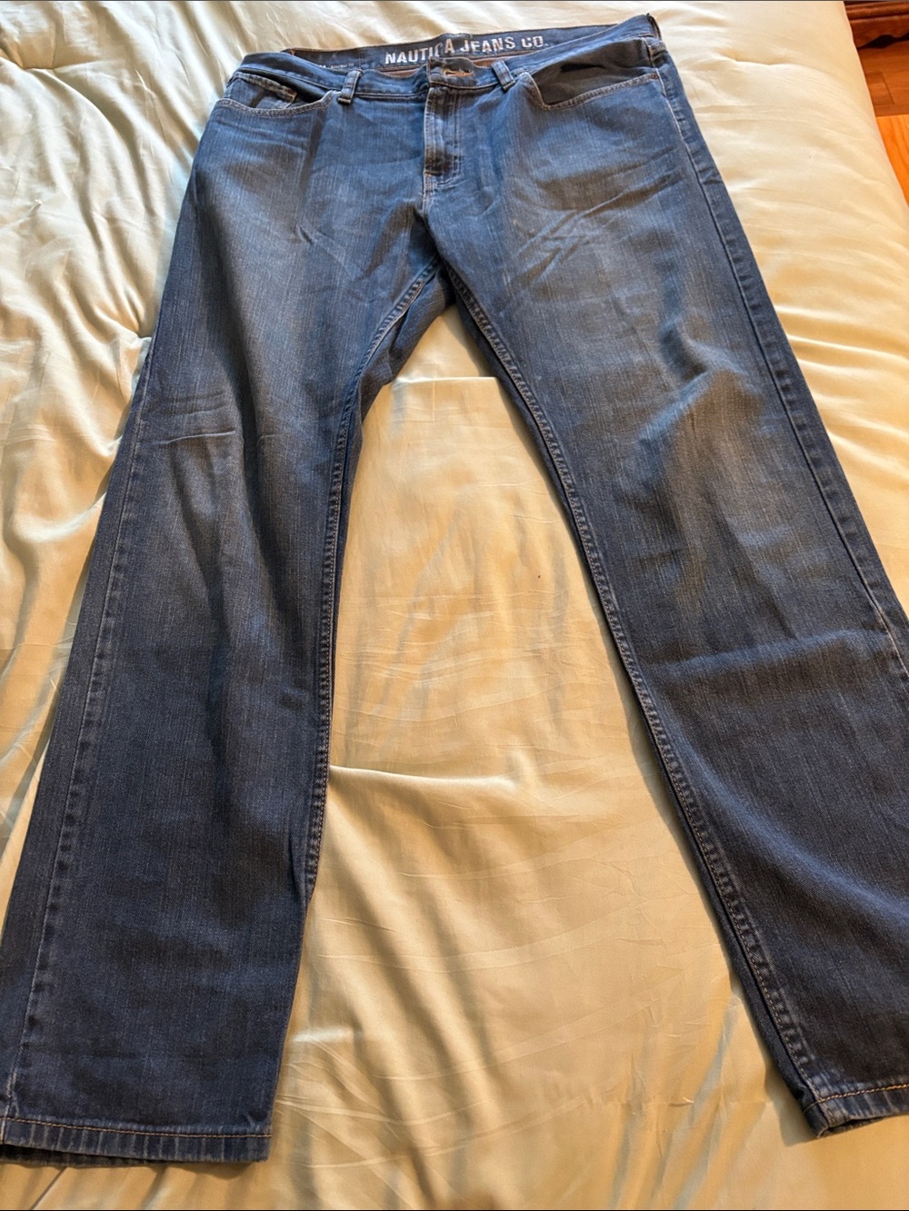 Nautica Men's Blue Relaxed Straight-Leg Jeans
